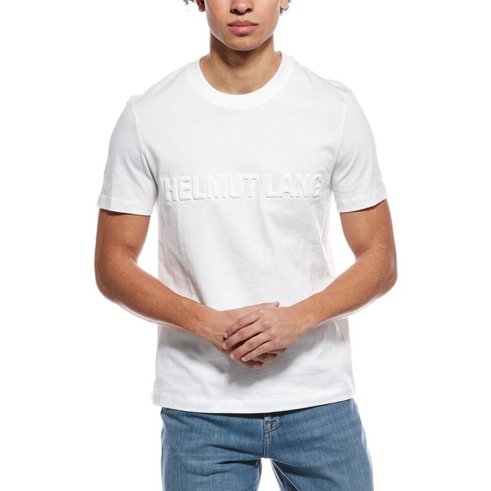 Helmut Lang Mens  Embossed T-Shirt, White